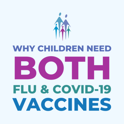 text reading 'why children need both vlu and covid-19 vaccines'
