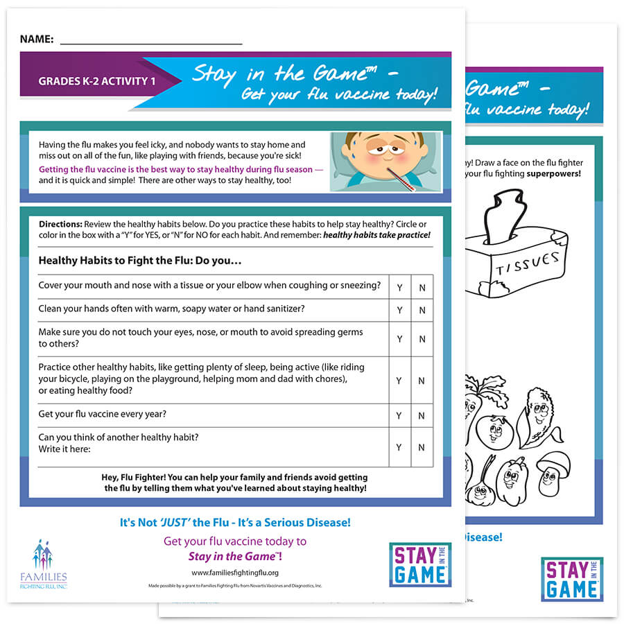 Stay in the Game Grades K-2 Worksheet