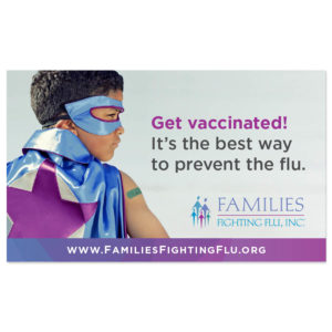 flu vaccination superhero banner