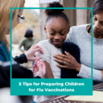 child recieves flu vaccination