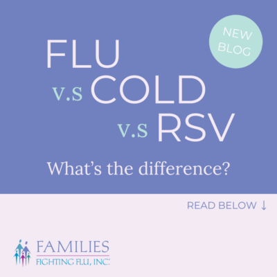 Text graphic with the words flu vs. cold vs. RSV: What's the difference?