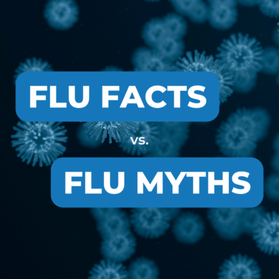 image with text 'flu facts fllu myths'