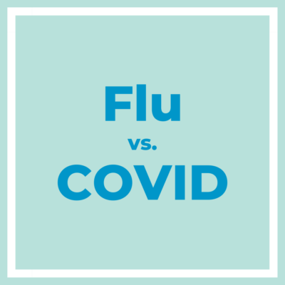 text reading 'flu v covid'